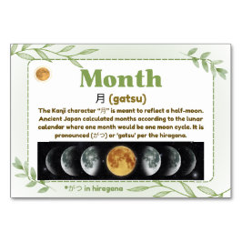 Monate in japanischer Sprache (Flash Cards) Tischnummer