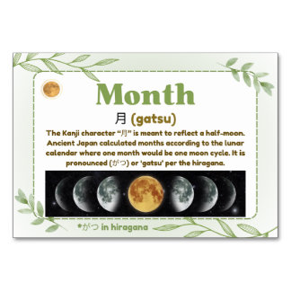 Monate in japanischer Sprache (Flash Cards) Tischnummer