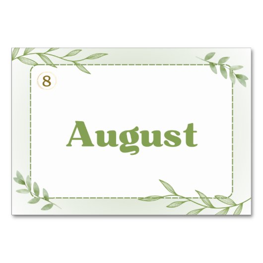 Monate in japanischer Sprache (Flash Cards) Tischnummer (Rückseite)