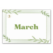 Monate in koreanischer Hangul (Flash Cards) Tischnummer (Rückseite)