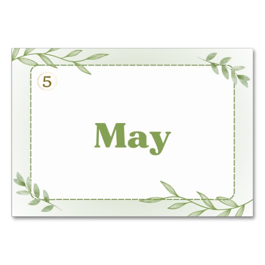 Monate in koreanischer Hangul (Flash Cards) Tischnummer (Rückseite)