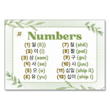 Monate in koreanischer Hangul (Flash Cards)