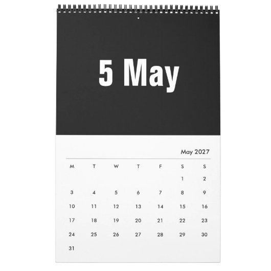 Monate in Weiß ~ 2025 Kalender (Mai 2027)