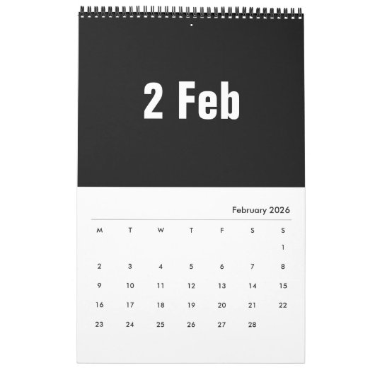 Monate in Weiß ~ 2025 Kalender (Feb 2026)