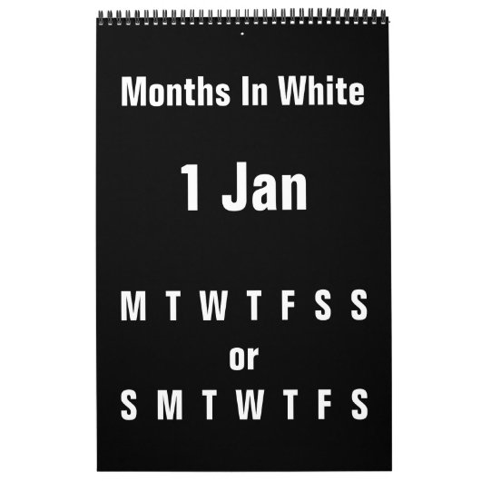 Monate in Weiß ~ 2025 Kalender (Titelbild)
