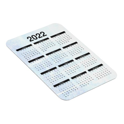 Monatlich 2022 Kalender Magnet Texturiert (Rechte Seite)