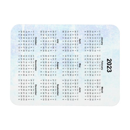 Monatlich 2023 Kalender Magnet Texturiert (Horizontal)