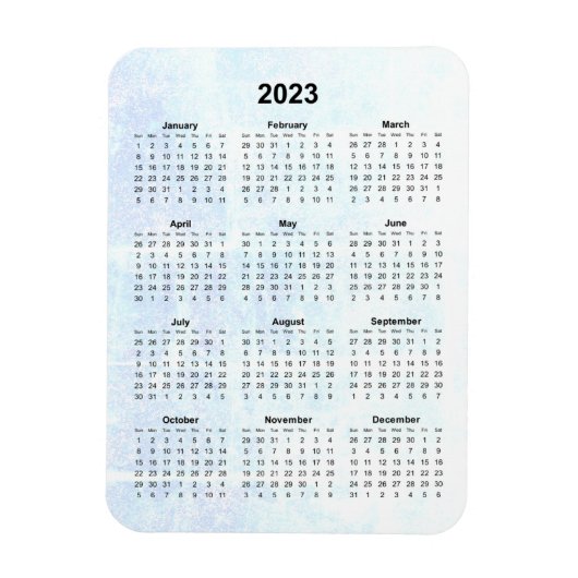 Monatlich 2023 Kalender Magnet Texturiert (Vertikal)