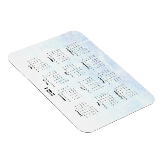 Monatlich 2024 Kalender Magnet Texturiert (Rechte Seite)