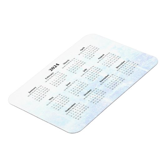 Monatlich 2024 Kalender Magnet Texturiert (Linke Seite)