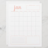 Monatlich individuell einstellbare Zielplaner- und (Vorne/Hinten)