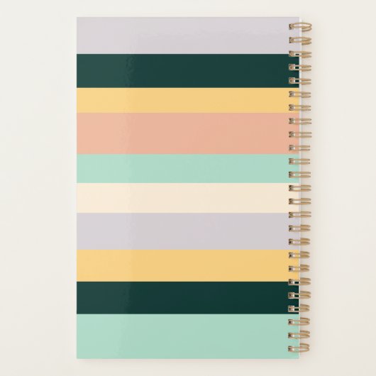 Monatlich moderner Retro-Farbblock Horizontaler St Planer (Rückseite)