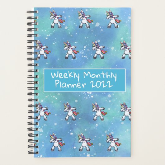 Monatlich Monatlicher Planer unikorn Design (Vorderseite)