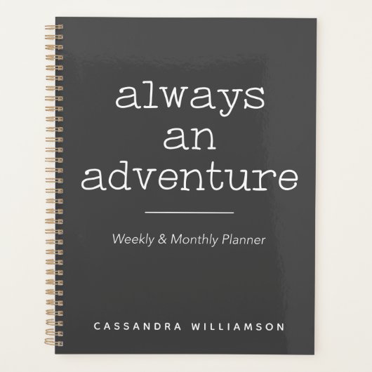 Monatlich personalisiertes Adventure Quote Planer (Vorderseite)