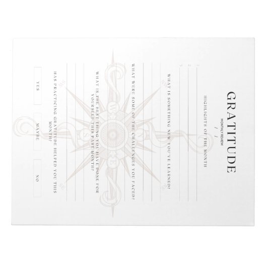 Monatliche DankesHighlights & Vorschau Notizblock (Vorderseite)