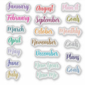 Monatliche dekorative Aufkleber für den Planer (Vorderseite)