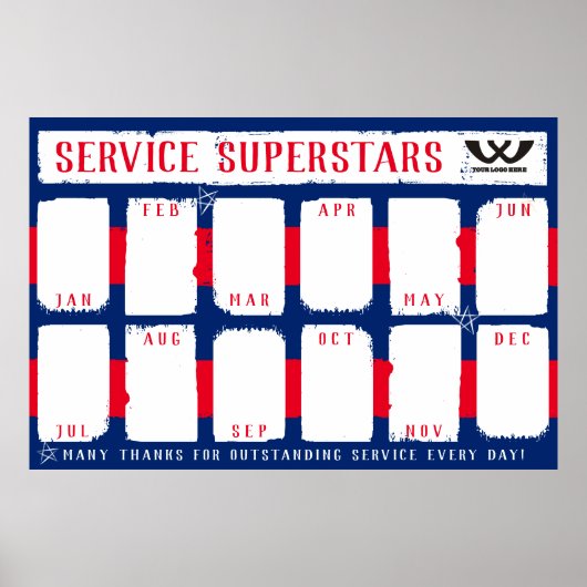 Monatliche Erkennung des Fotos eines Mitarbeiters Poster (Vorne)