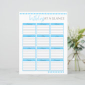 Monatliche Geburtstage auf einen Blick | Baby Blue (Stehend Vorderseite)