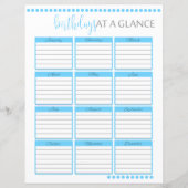 Monatliche Geburtstage auf einen Blick | Baby Blue (Vorderseite)