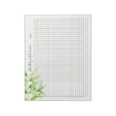 Monatliche Habit-Tracker-Aquarell-Grüne Blätter Notizblock (Rotiert)
