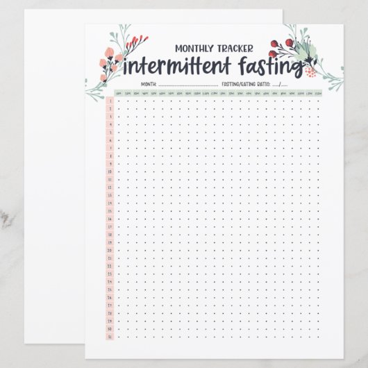 Monatliche Intermittent Fasttracker AM/PM (Vorne/Hinten)