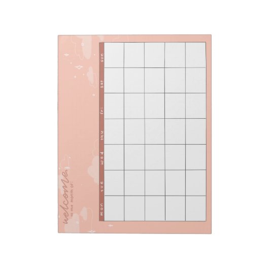 Monatliche Peach Tracker Notizblock (Rotiert)