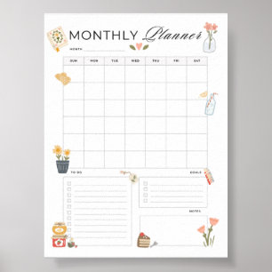 Monatliche Planer Druckmaschine Organisator Mama b Poster