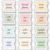Monatliche Skript-Index-Tabs Journal-Trennzeichen Aufkleber (Vorderseite)