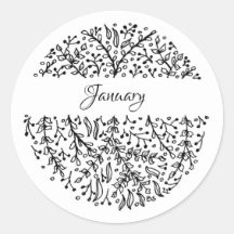 Monatliche Stickers Januar - Text bearbeitet