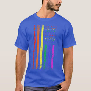Monatliche Unterstützung für LGBT mit Rainbow US A T-Shirt