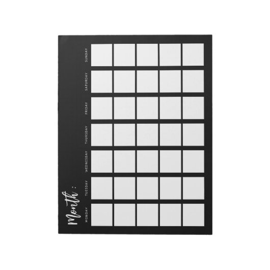 Monatlicher Blankalender Notizblock (Rotiert)