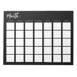 Monatlicher Blankalender Notizblock