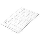 Monatlicher Blankalender Notizblock (angewinkelt)