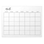 Monatlicher Blankalender Notizblock (Vorderseite)