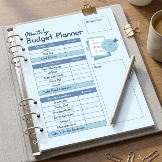 Monatlicher Budgetplaner Notizblock
