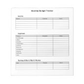 Monatlicher Budgettracker Notizblock (Vorderseite)