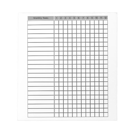 Monatlicher Checklisten-Plan Notepad Notizblock (Vorderseite)