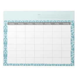 Monatlicher Damaskalenplan Notepad Notizblock