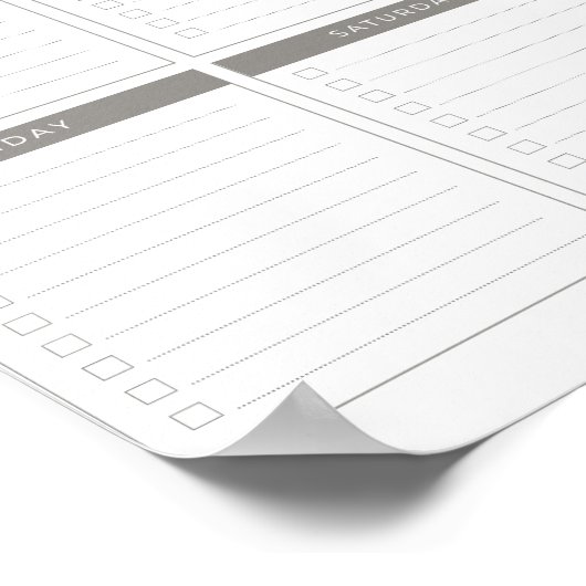 Monatlicher digitaler Haushaltsplaner Poster (Ecke)