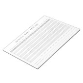 Monatlicher Habit-Tracker - Minimalistischer graue Notizblock (angewinkelt)