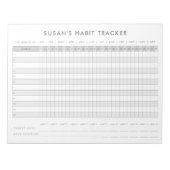 Monatlicher Habit-Tracker - Minimalistischer graue Notizblock (Vorderseite)
