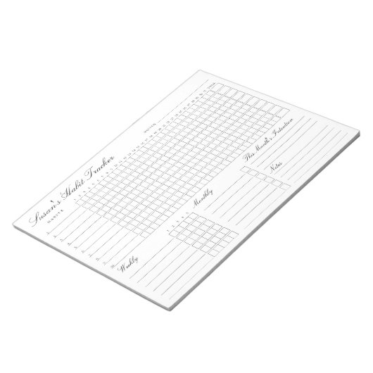 Monatlicher Habit-Tracker - Modernes Minimalistisc Notizblock (angewinkelt)