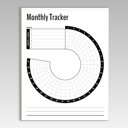 Monatlicher Habit-Tracker Notizblock