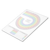 Monatlicher Habit-Tracker - Pastel-Regenbogenplane Notizblock (angewinkelt)