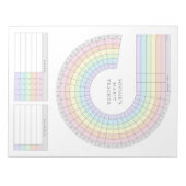 Monatlicher Habit-Tracker - Pastel-Regenbogenplane Notizblock (Vorderseite)