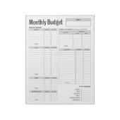 Monatlicher Haushalt Notizblock (Rotiert)