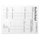 Monatlicher Haushalt Notizblock (Vorderseite)