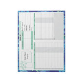 Monatlicher Haushalt und Bill Tracker Blue Green Notizblock (Rotiert)