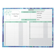 Monatlicher Haushalt und Bill Tracker Blue Green