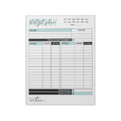 Monatlicher Haushaltplan für Einnahmen und Ausgabe Notizblock (Rotiert)